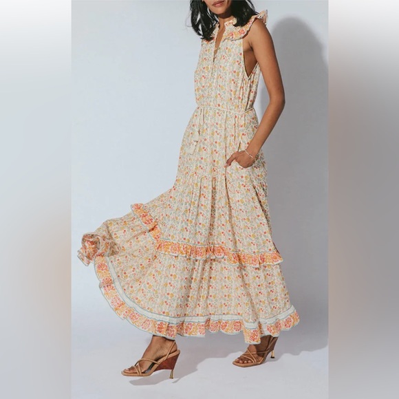 Cleobella Dresses & Skirts - CLEOBELLA Kyra Boho Maxi dress with tiered ORGANIC handblocked cotton